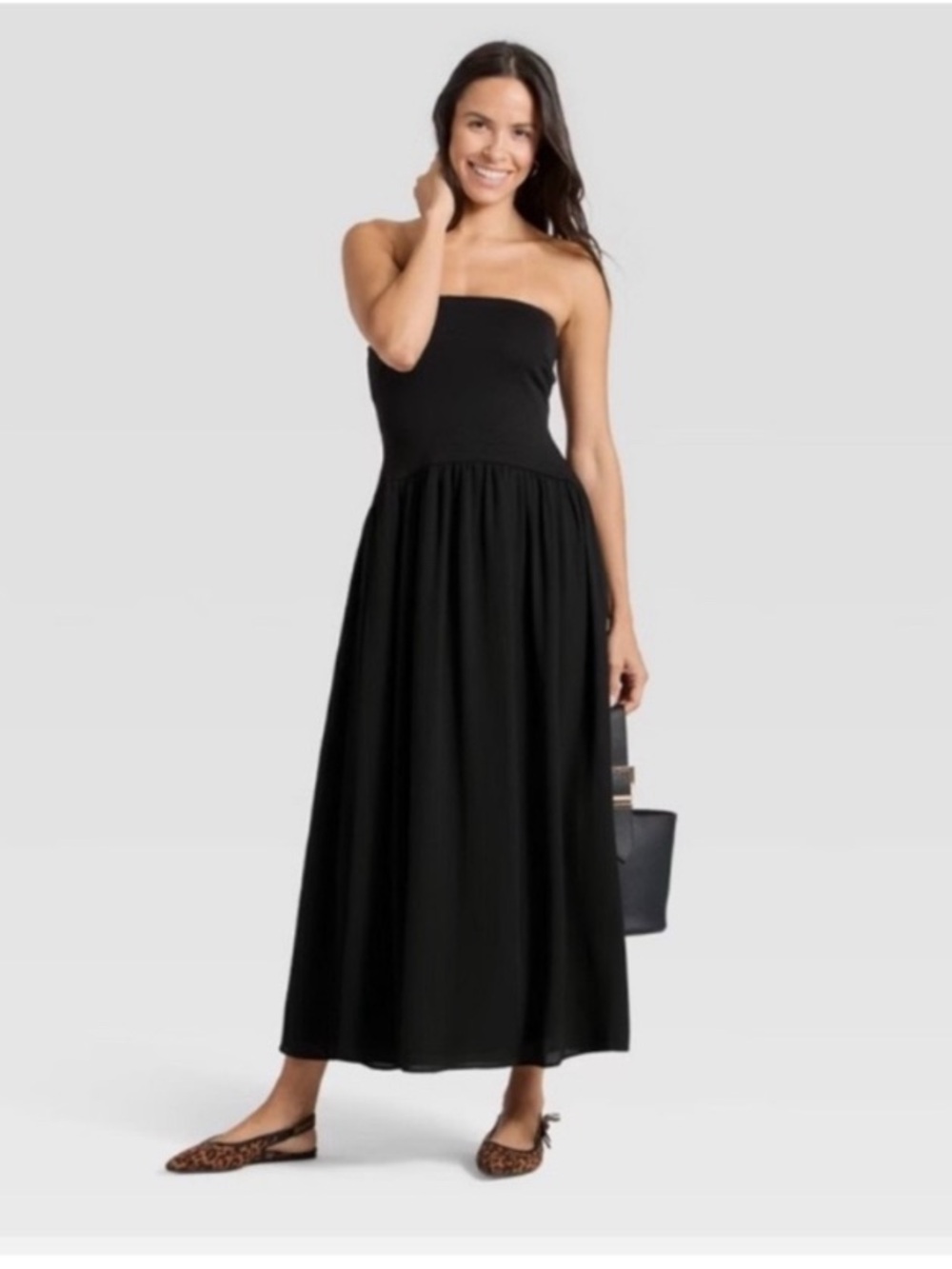 a new day Black Strapless Maxi Dress